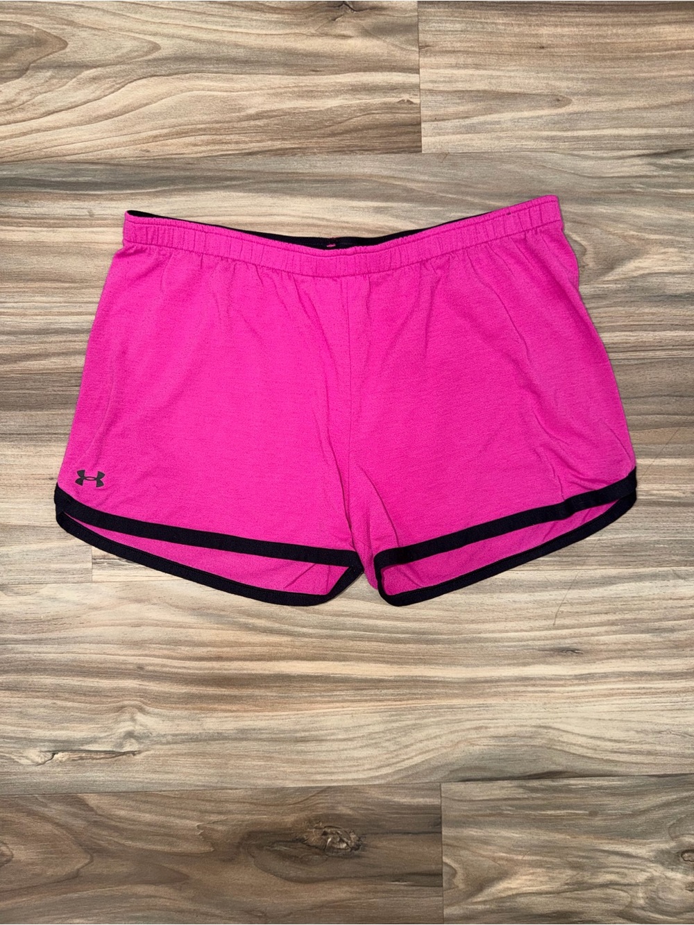 Under Armour Hot Pink Athletic Shorts with Black Trim